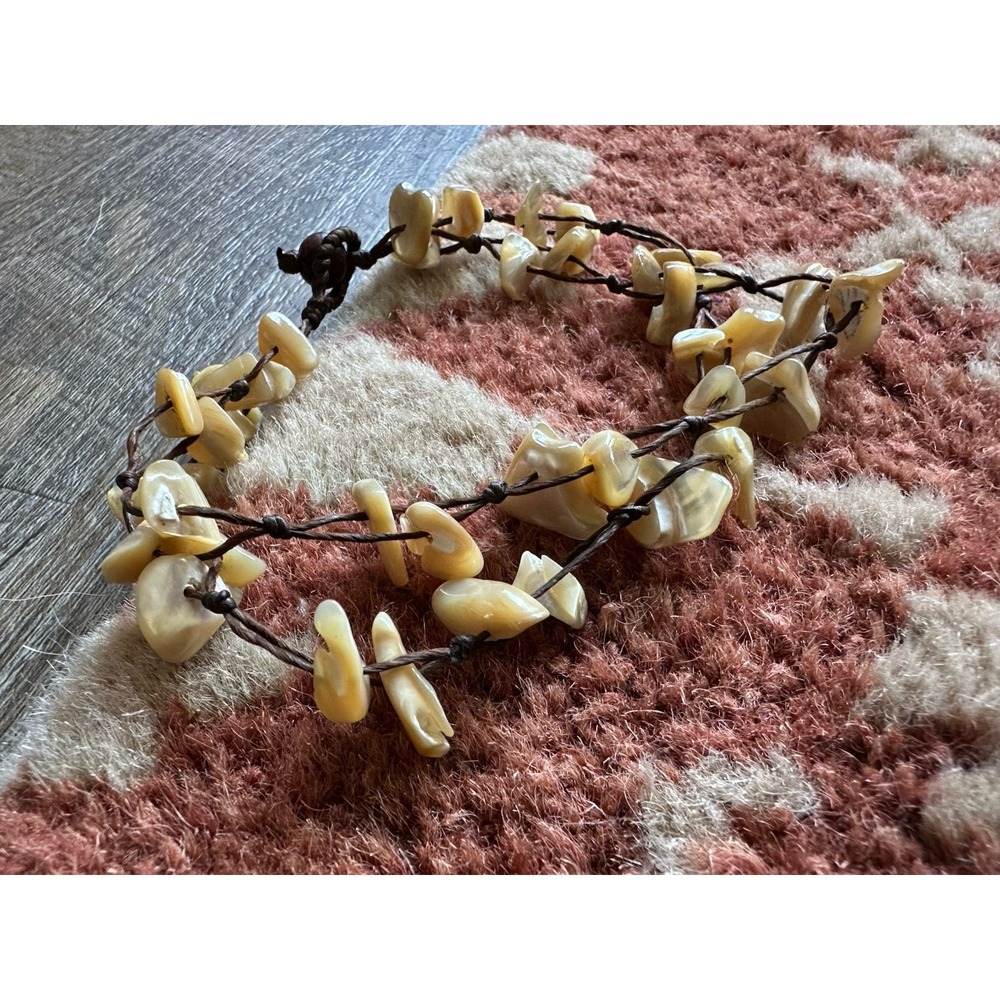Vintage Irridescent Two Strand Shell‎ Anklet Beachy